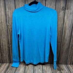 GAP Rib Turtleneck Long Sleeve Blue Pullover Top Women's Size M